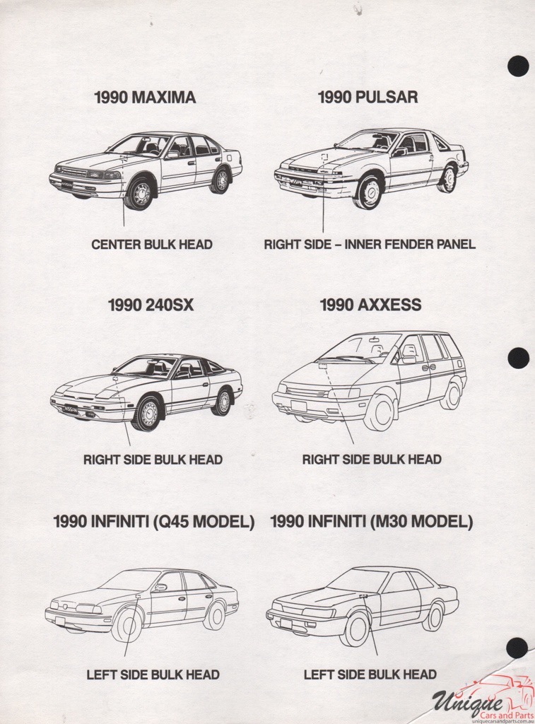 1990 Nissan Paint Charts DuPont 6